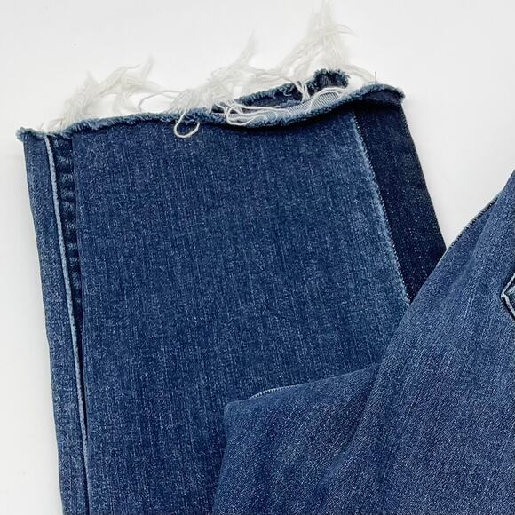 LAUREN Ralph Lauren Womens 8P Jeans Premier Straight Ankle Tuxedo Stripe Fray - Picture 7 of 10